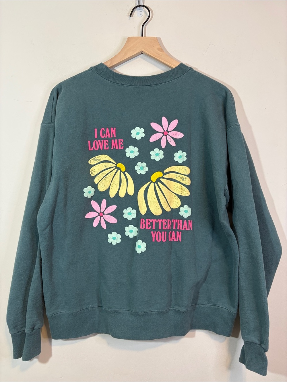 Girl Tribe Co. I Can Love Me Better Graphic Crewneck Sweatshirt Miley Flowers M